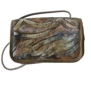 Jane Yoo Crossbody Women's Bag Handpainted Leather Wearable Art